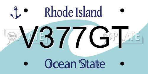 V377GT Rhode Island License Plate