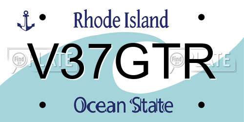 V37GTR Rhode Island License Plate