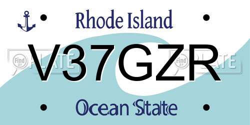V37GZR Rhode Island License Plate