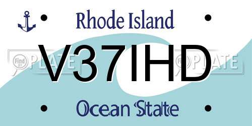 V37IHD Rhode Island License Plate