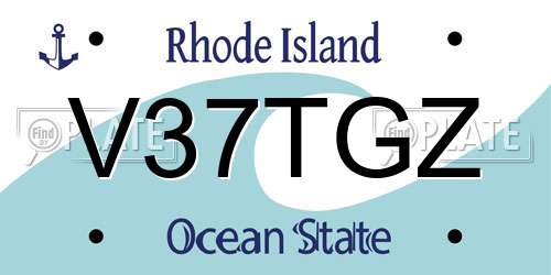 V37TGZ Rhode Island License Plate