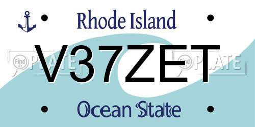V37ZET Rhode Island License Plate