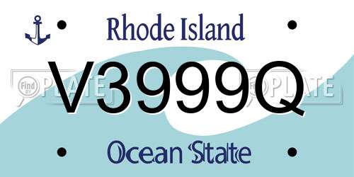 V3999Q Rhode Island License Plate