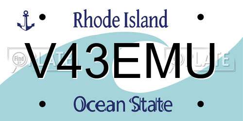 V43EMU Rhode Island License Plate