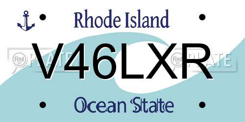 V46LXR Rhode Island License Plate