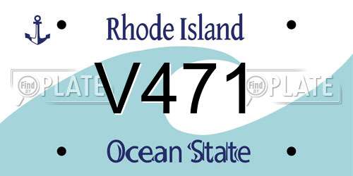 V471 Rhode Island License Plate