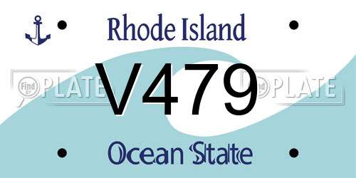 V479 Rhode Island License Plate