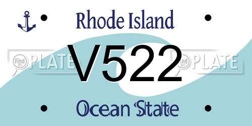 V522 Rhode Island License Plate