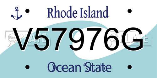 V57976G Rhode Island License Plate