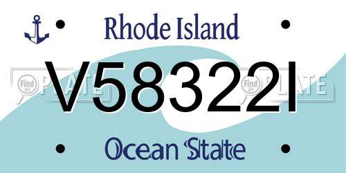 V58322I Rhode Island License Plate