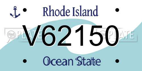 V62150 Rhode Island License Plate