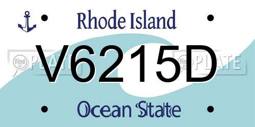 V6215D Rhode Island License Plate