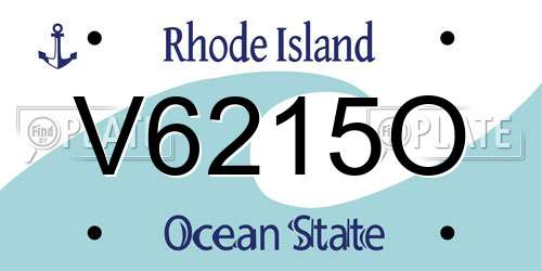 V6215O Rhode Island License Plate