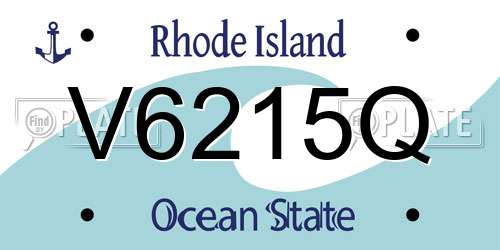 V6215Q Rhode Island License Plate