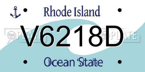 V6218D Rhode Island License Plate