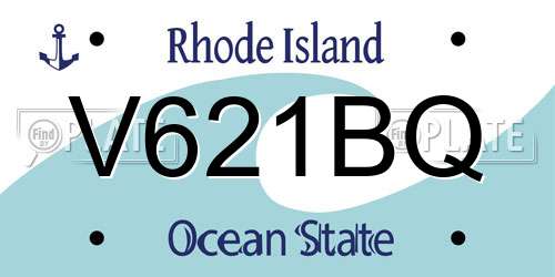 V621BQ Rhode Island License Plate