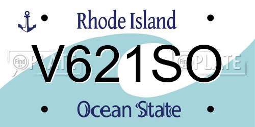 V621SO Rhode Island License Plate