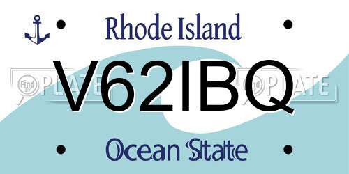 V62IBQ Rhode Island License Plate