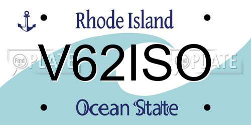 V62ISO Rhode Island License Plate
