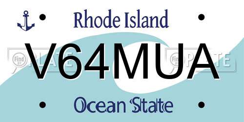 V64MUA Rhode Island License Plate