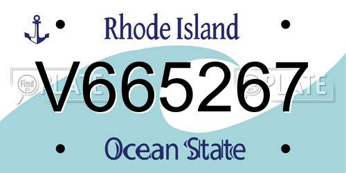 V665267 Rhode Island License Plate