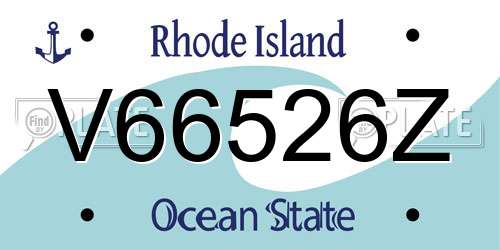 V66526Z Rhode Island License Plate