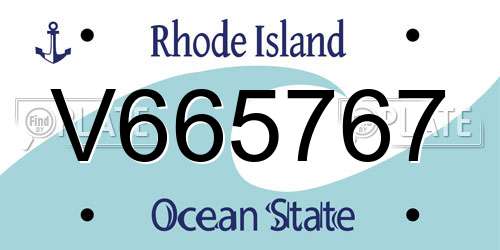 V665767 Rhode Island License Plate