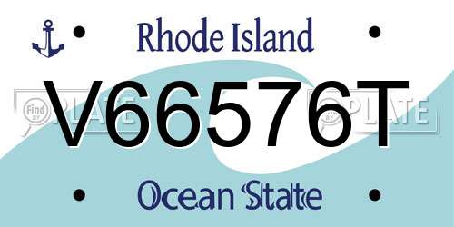 V66576T Rhode Island License Plate
