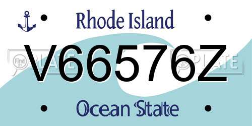 V66576Z Rhode Island License Plate
