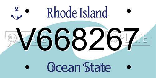 V668267 Rhode Island License Plate