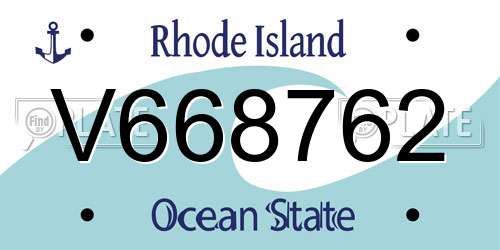 V668762 Rhode Island License Plate