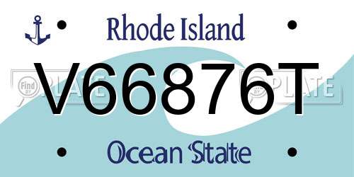 V66876T Rhode Island License Plate