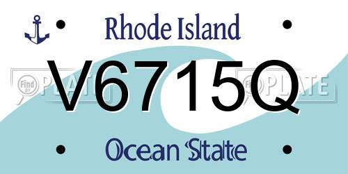 V6715Q Rhode Island License Plate