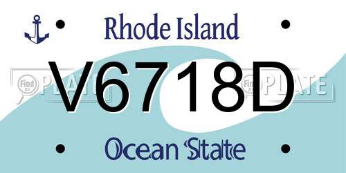 V6718D Rhode Island License Plate