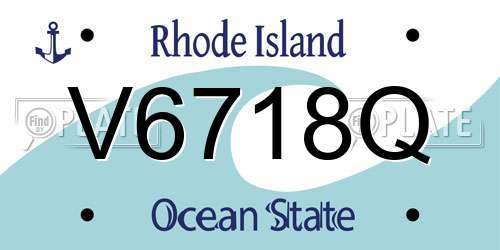 V6718Q Rhode Island License Plate