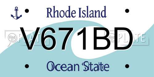 V671BD Rhode Island License Plate