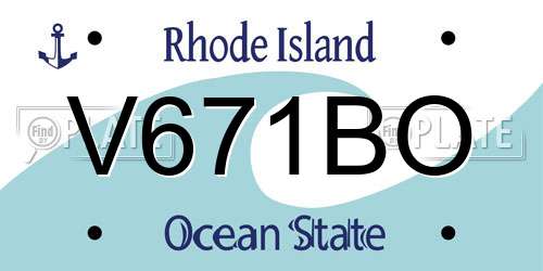 V671BO Rhode Island License Plate