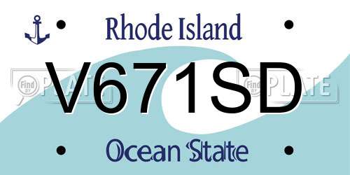 V671SD Rhode Island License Plate