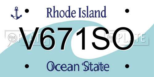 V671SO Rhode Island License Plate