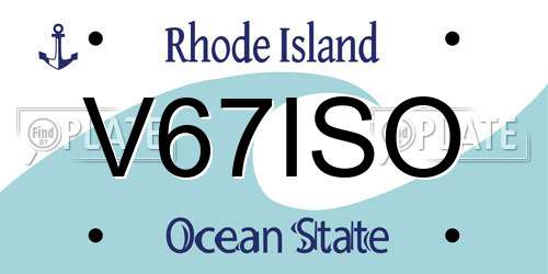 V67ISO Rhode Island License Plate