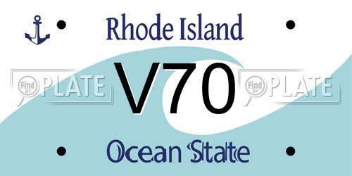 V70 Rhode Island License Plate