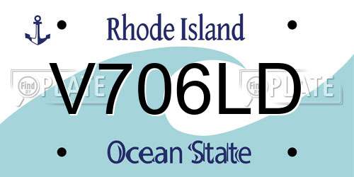 V706LD Rhode Island License Plate