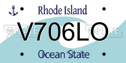 V706LO Rhode Island License Plate