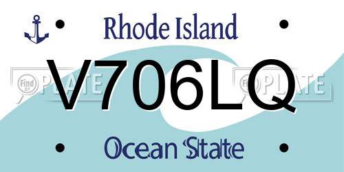 V706LQ Rhode Island License Plate
