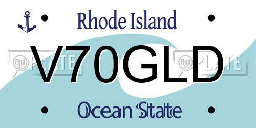 V70GLD Rhode Island License Plate