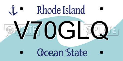 V70GLQ Rhode Island License Plate