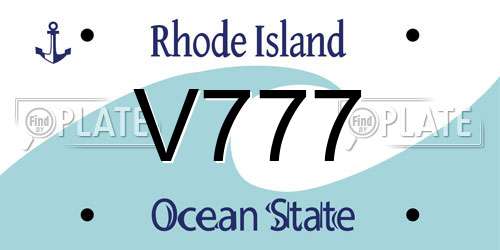 V777 Rhode Island License Plate