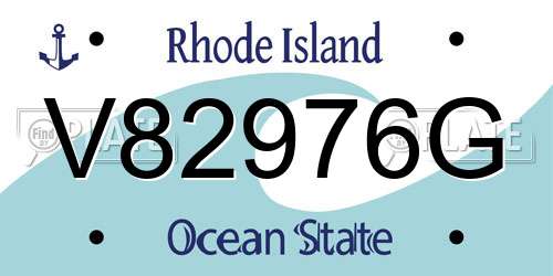 V82976G Rhode Island License Plate