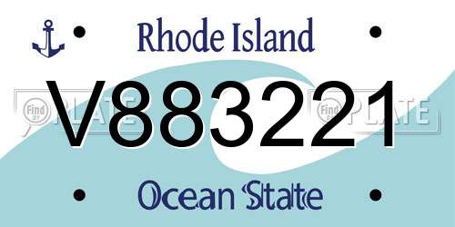 V883221 Rhode Island License Plate