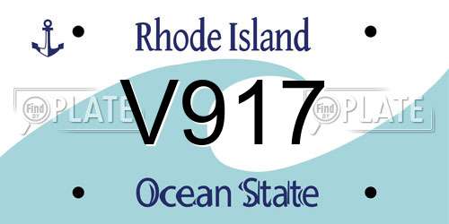 V917 Rhode Island License Plate